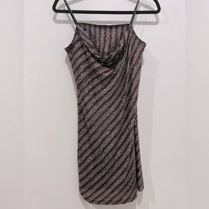 NWT Parker NY dress champagne stripe sequin dress XS holiday party dress
